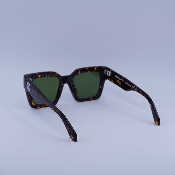 Off-White OERI13I JACKSON 6055 Sunglasses Havana Square Frame, Green Lenses - Picture 6 of 10